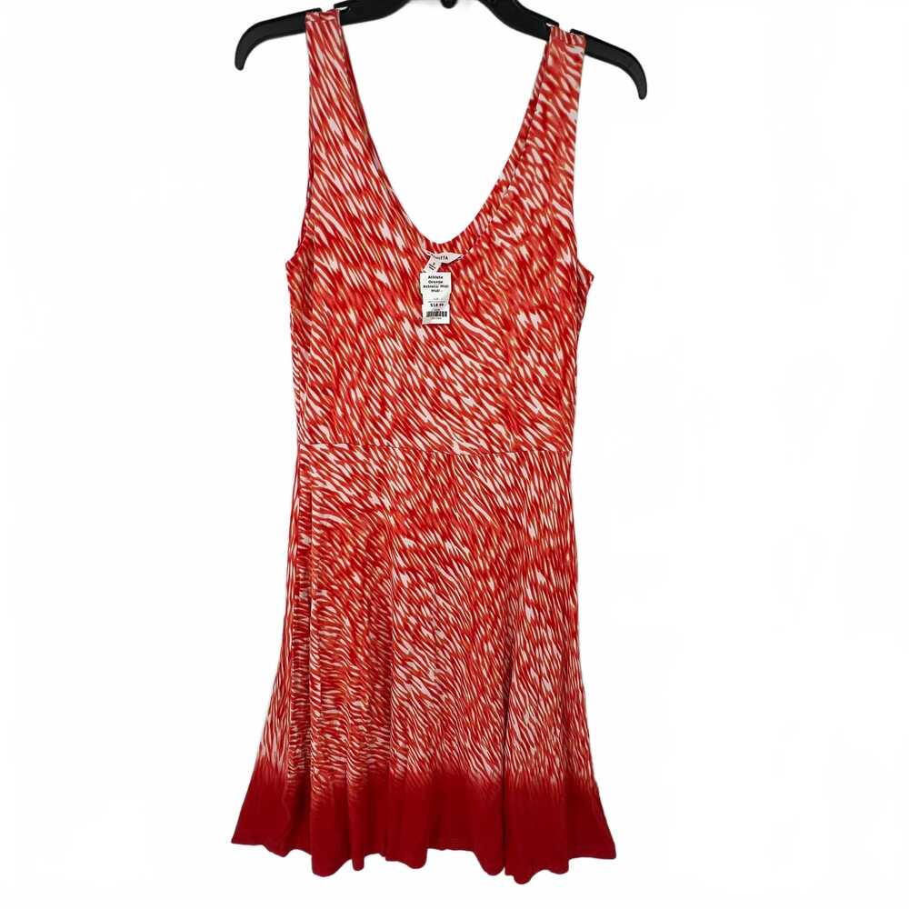 Athleta White Orange Striped Midi Dress | Womens S